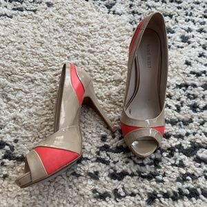 Nine West Coral And Nude Heels